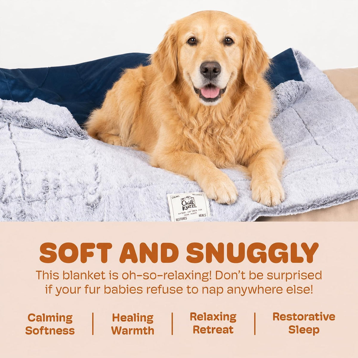 Dog Gone Smart Chill Kuzzi Throw Blanket - Slate Blue, Large 40 x 50 Inches