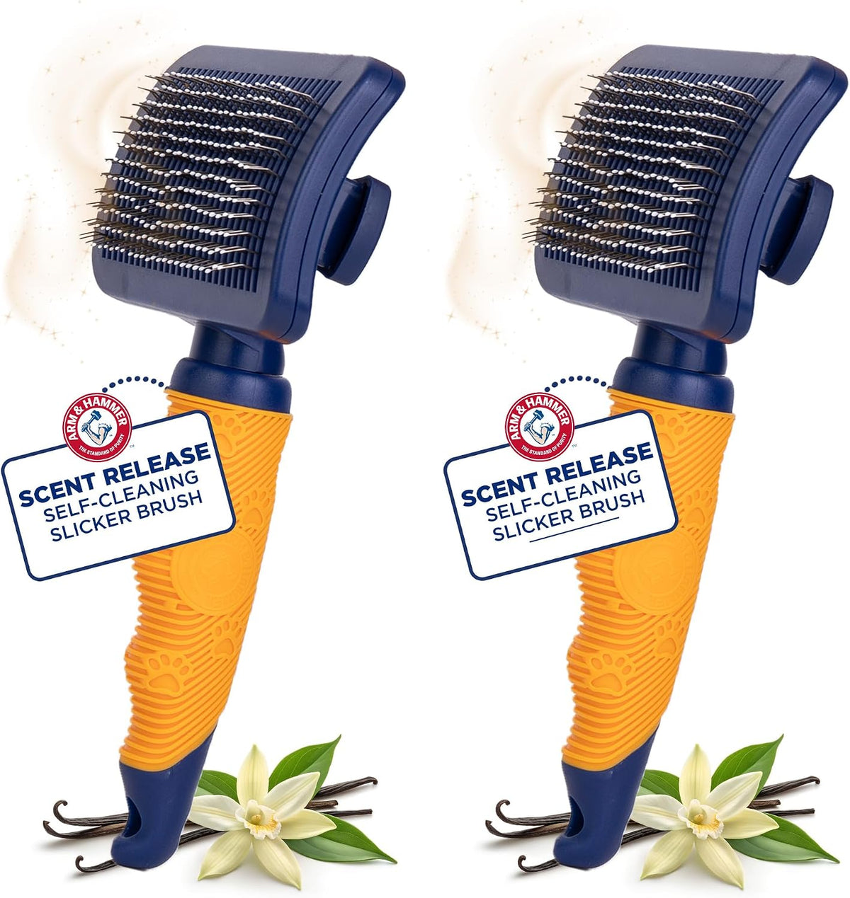 Arm & Hammer Deodorizing Slicker Dog Brush, Sweet Lily & Vanilla, 2-Pack