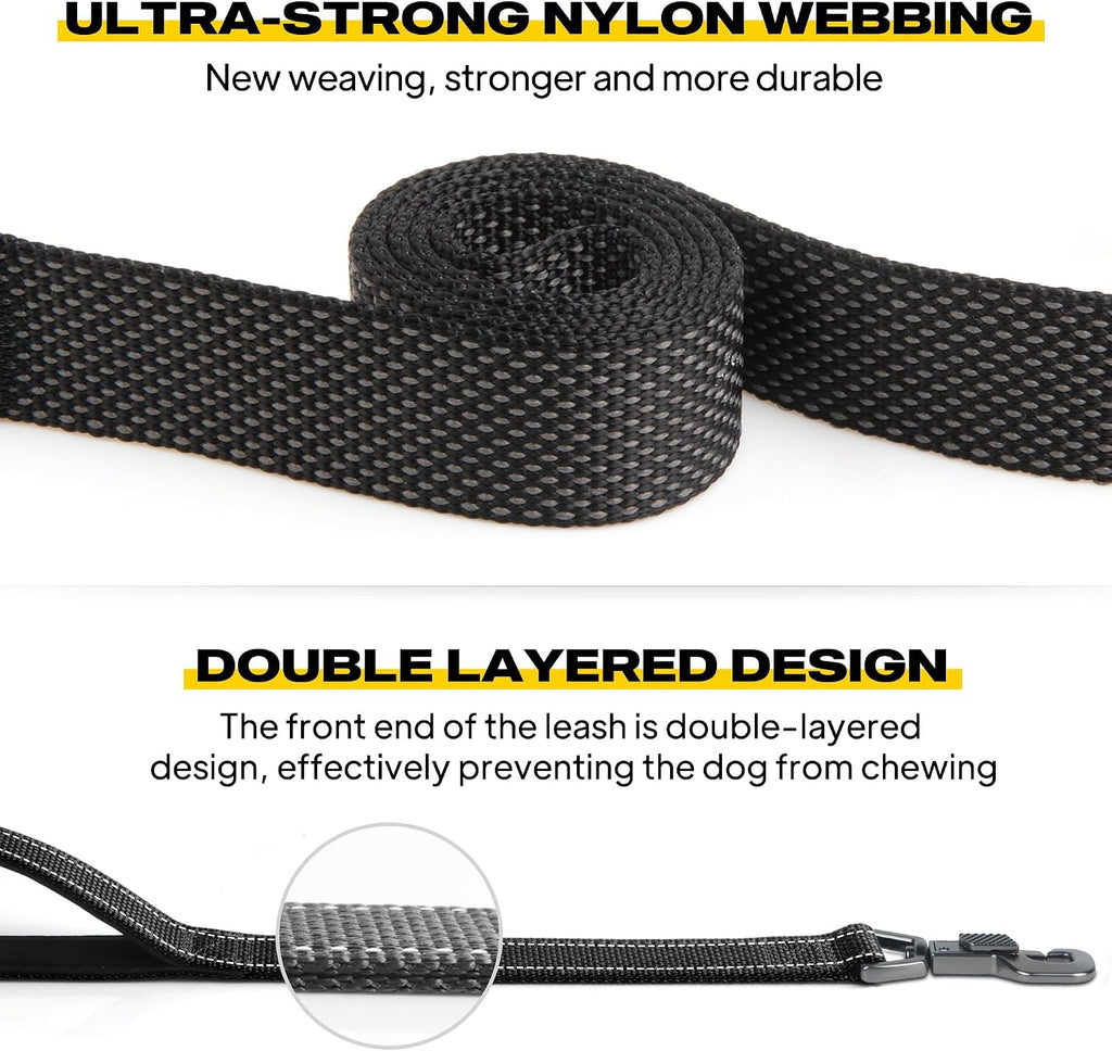 Fida Heavy Duty Dog Leash for Medium Large Dogs, 6 FT, Dual Padded Handles