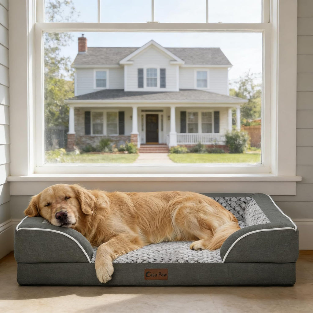 Orthopedic Dog Bed for Extra Large Dogs, 53x42in, Dark Grey