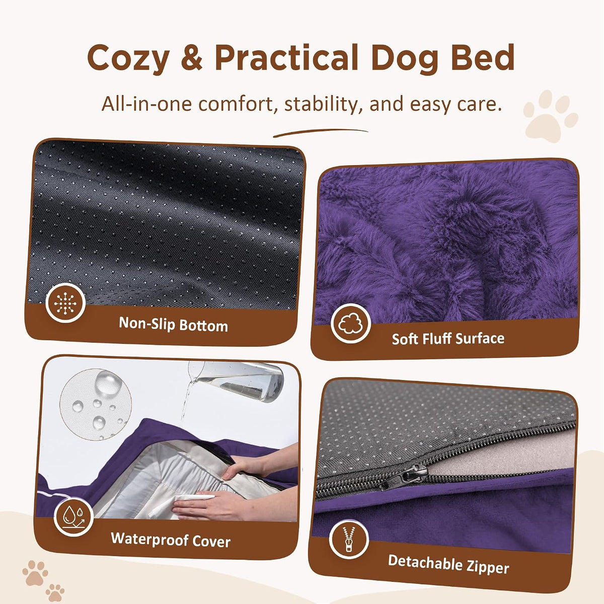 Comfort Expression Waterproof Orthopedic Dog Bed for Medium Size Dog