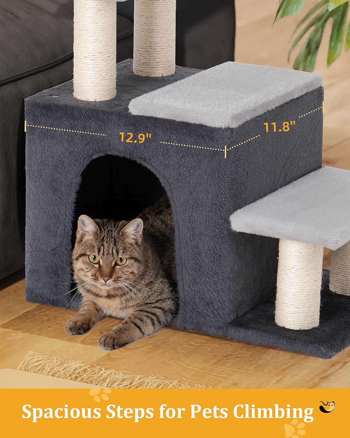 Aechonow 3-in-1 Pet Stairs for Cats, Dog Steps for Small Doggie Rabbits