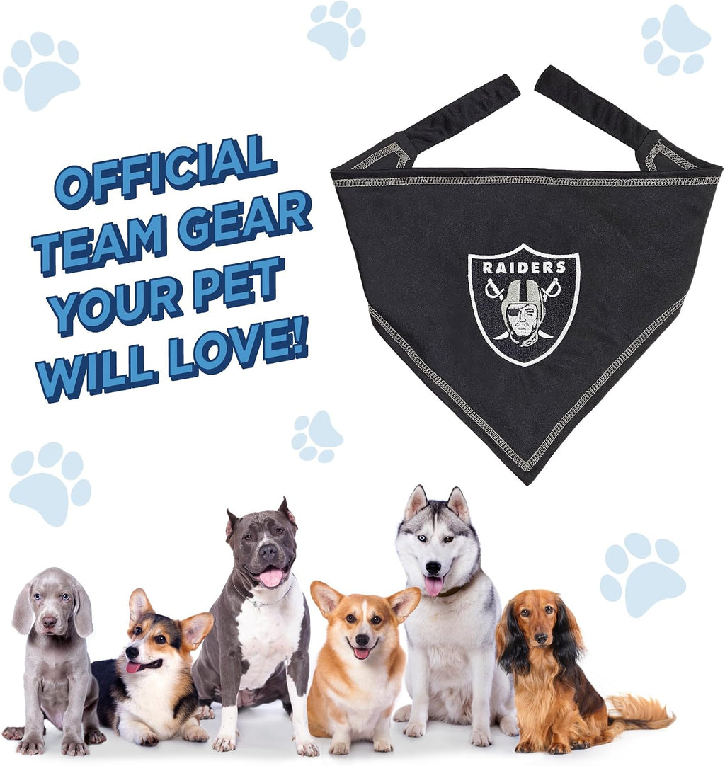 Pets First NFL Las Vegas Raiders TIE Bandana, Small/Medium. Dog Bandana Scarf Bib for Pet Cat Dog. The Ultimate Game-Day, Party Bandana