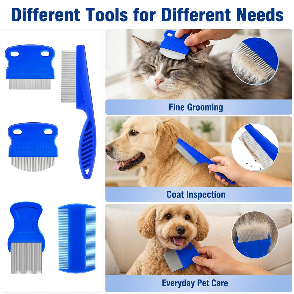 12 Pcs Flea Lice Comb & Tick Removal Tool,for Dogs, Cats