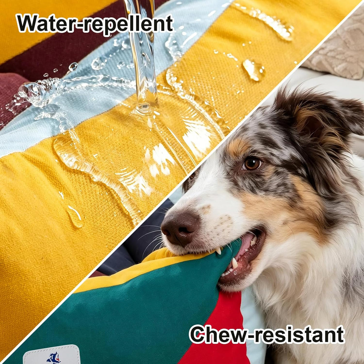 Cotton Canvas Dog Bed (290gsm Thick) 38"x30"x12" Durable Waterproof
