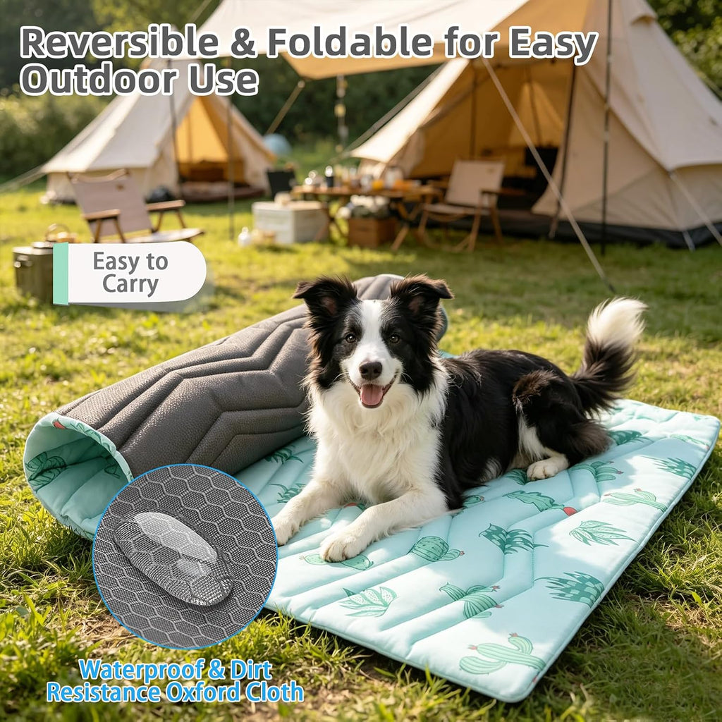 Dog Cooling Mat Extra Large, Q-Max>0.5 Double-Sided Thickened Breathable Cooling Pet Pad for Dogs Cats, 48*28in Washable&Portable Outdoor Dog Bed Kennel Waterproof Bottom for Sofa Crate Playpen Indoor