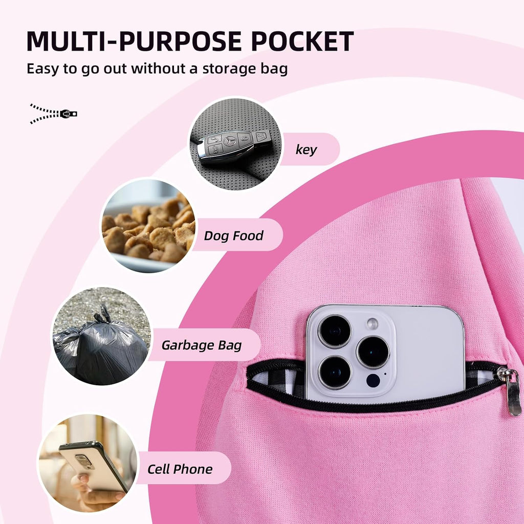 Adjustable Dog Sling Carrier with Pocket, Puppy Carrier for Small Dog & Cat