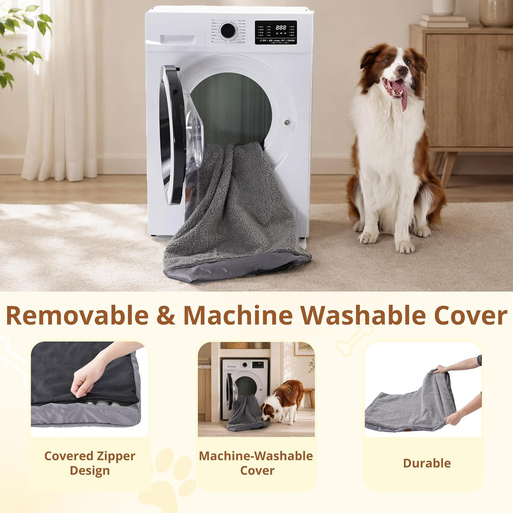 EGOHOME Comfort Orthopedic Egg-Crate Foam Flat Dog Bed, Dark Gray, 35x23