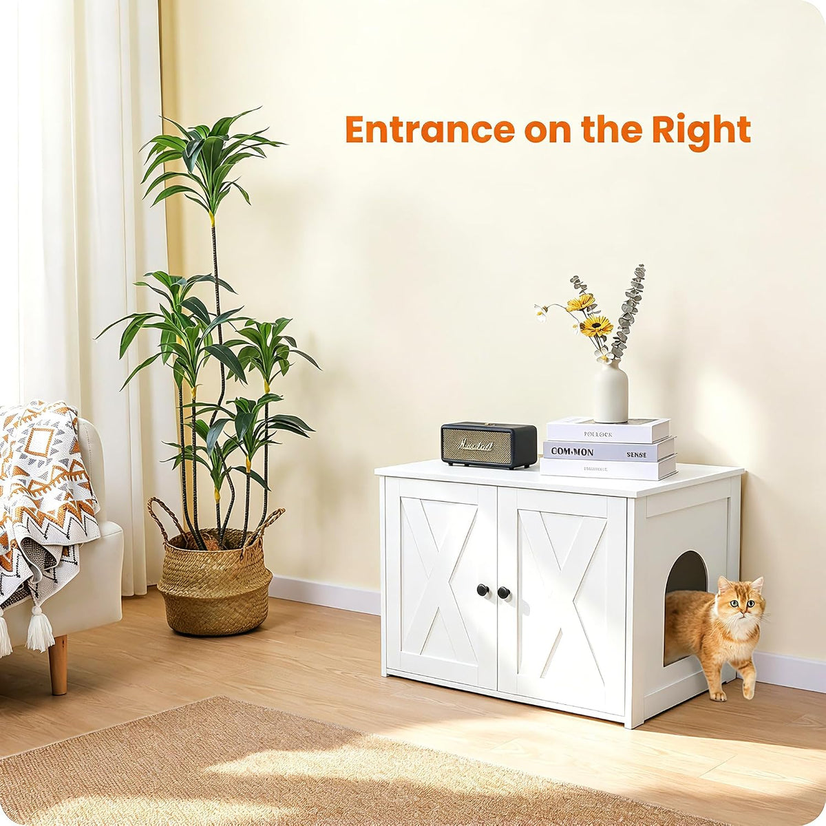 Dwanton Cat Litter Box Enclosure, Hidden Litter Box Furniture, 27.6 Inches