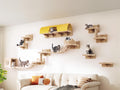 Cat Wall Furniture, 16 in 1 Cat Shelves w/Tunnel & Bridge, Beige