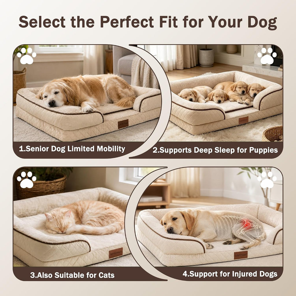 Dog Bed with Reusable Potty Pad - 44.5" x 33.5" x 6.7" Beige
