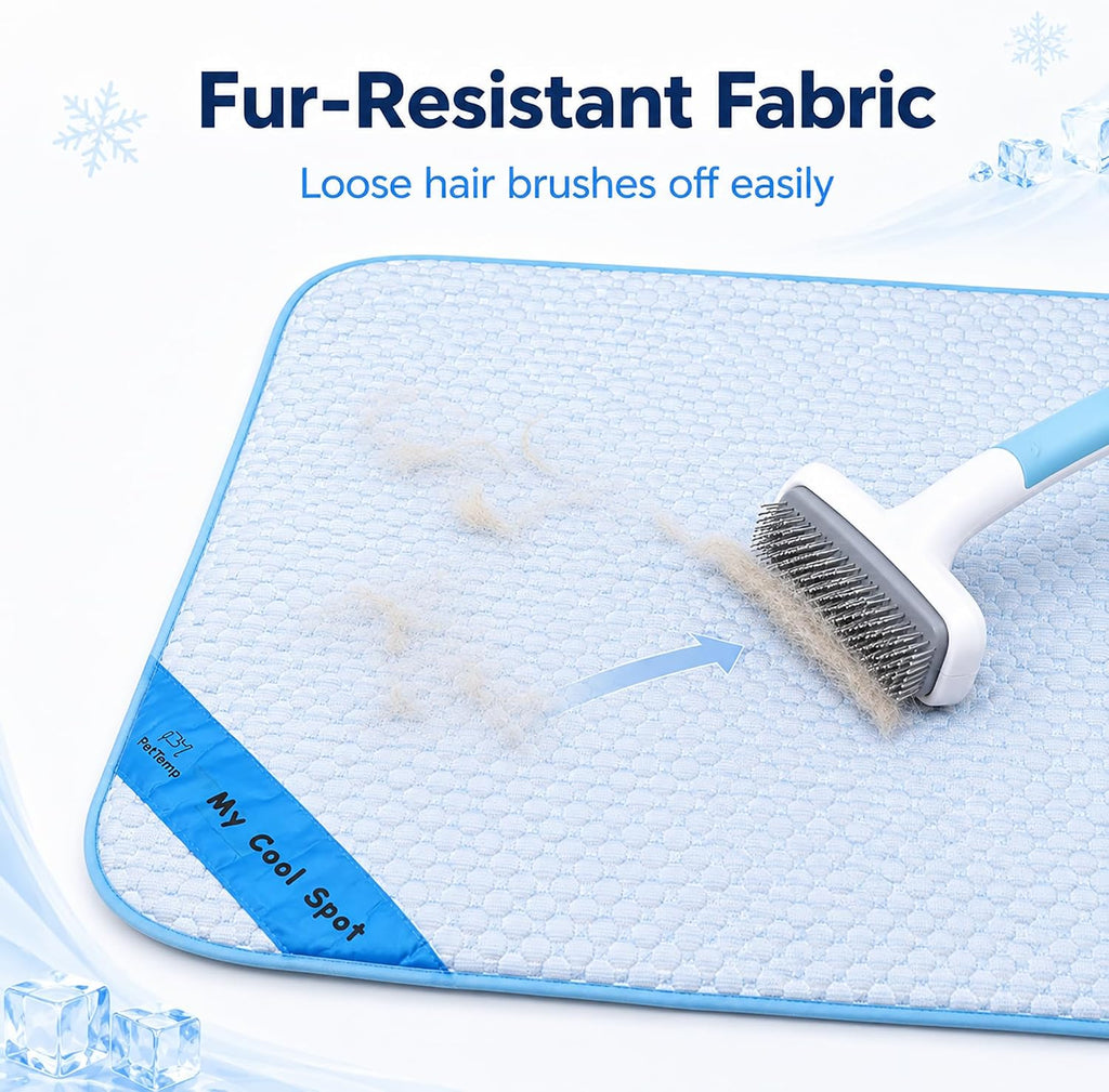 Pet Cooling Mat for Dogs & Cats – Ice-Silk Breathable Washable Foldable Cooling Blanket, Durable Portable Non-Slip Dog Bed for Crate, Kennel, Car & Outdoor Use, Blue 39.4 x 27.6in Large