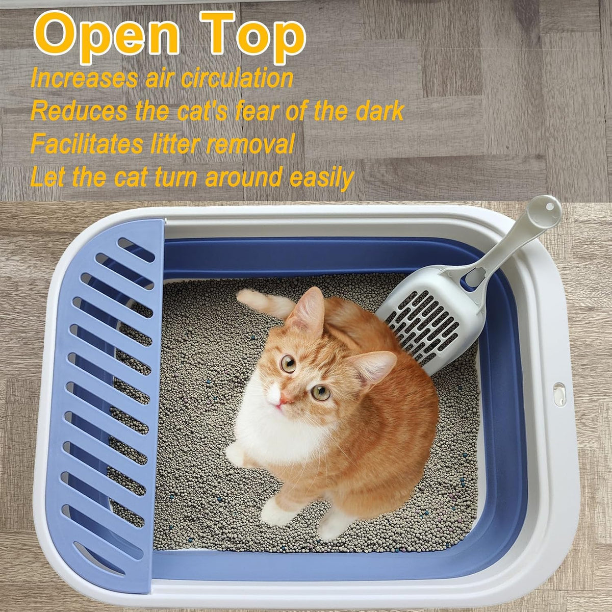 Low Entry Kitten Litter Box Collapsible Shallow Litter Box