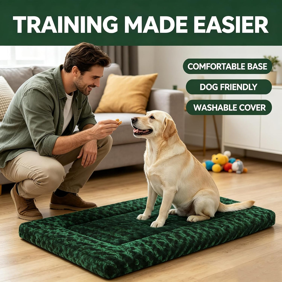 Dog Bed Mat - Comfortable Kennel Pad, Multi-Purpose Crate Bed & Mats for Dogs & Cats – Soft Crate Mat for Dog & Cat