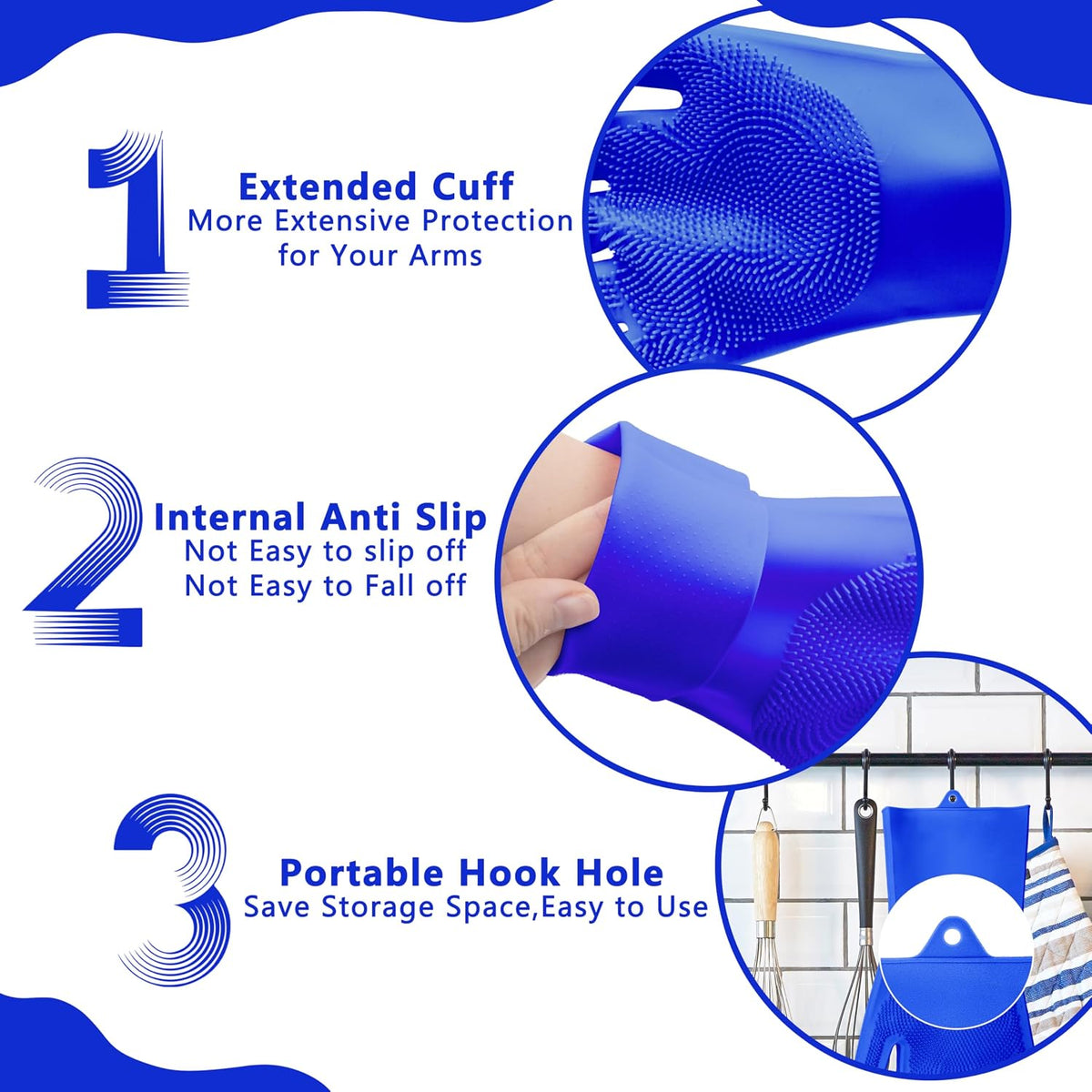 Pet Grooming Gloves—Dog Washing Gloves with High-Density Teeth