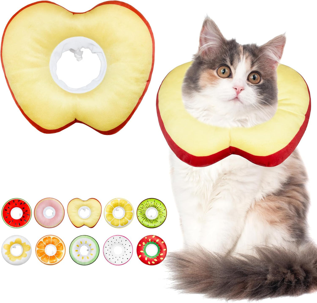 Cat Cone Collar Soft, Adjustable Cat Recovery Cone (Apple, L)