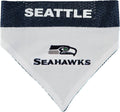 Pets First NFL DOG BANDANA - SEATTLE SEAHAWKS REVERSIBLE PET BANDANA. 2 Sided Sports Bandana with a PREMIUM Embroidery TEAM LOGO, Large/X-Large. - 2 Sizes & 32 NFL Teams available