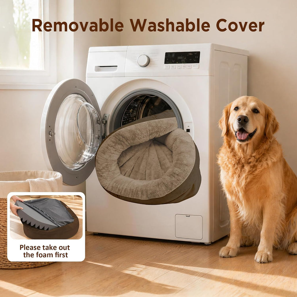 Waterproof Orthopedic Dog Bed for Extra Large Dogs, Coffee