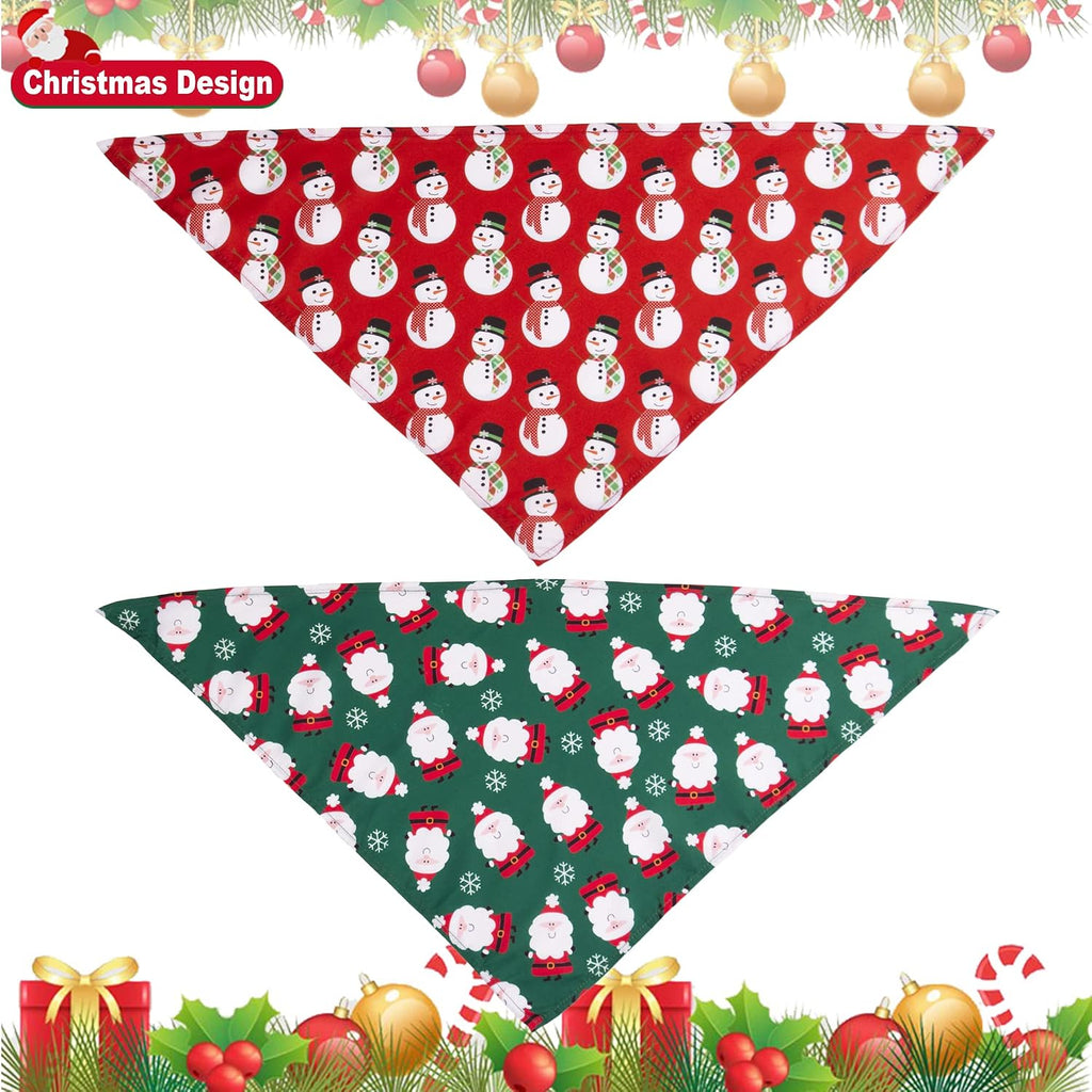 ADOGGYGO 4 Pack Dog Bandana Christmas Scarf Bibs Kerchief Set Pet Christmas Costume Xmas Holiday Bandanas for Small Dogs Pets (Small)