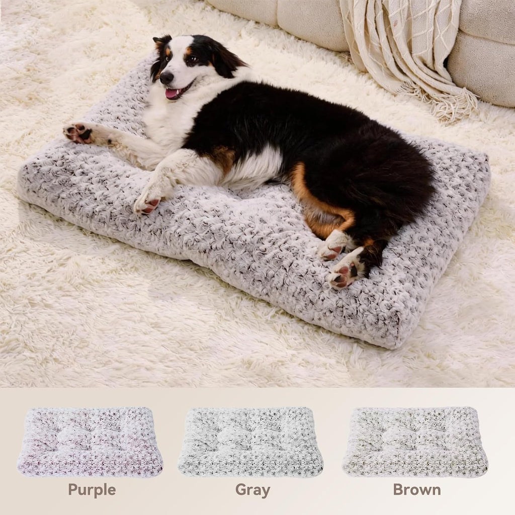 Small Dog Crate Bed Mat, Washable Plush Pad for Puppies & Cats