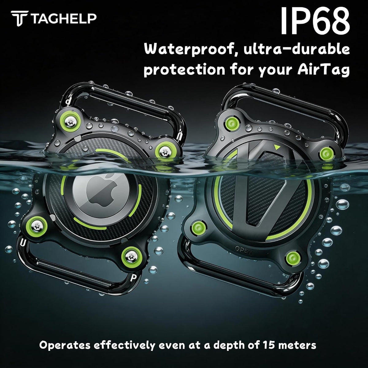 Airtag Dog Collar Holder, Waterproof(Green)