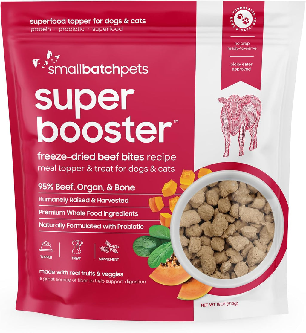 smallbatch Freeze Dried Dog Treat or Topper with Probiotics, Beef 18oz