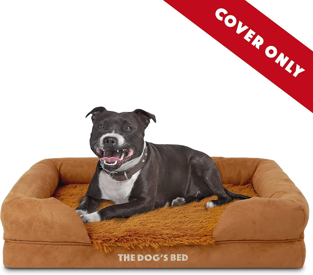 The Dog’s Bed Replacement Outer Cover, Fur Fabric, Honey Fur, Medium