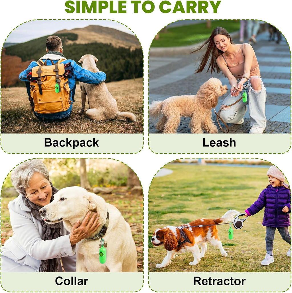 Thick Dog Poop Bags Rolls - Strong Leak Proof with 2 Dispensers 420 Count | Scented Odor Control Doggie Poop Bags 13 x 9 in for All Breeds - for Daily Walks Outdoor Cleanup (Green)