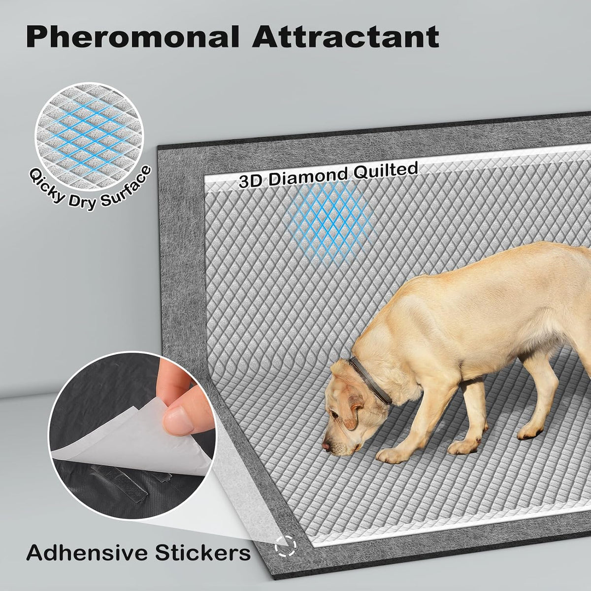 MIZOK Pee Pads for Dogs Charcoal Disposable No Leak XL Large 30x36in 35Ct | High Capacity Carbon Absorption, Ultimate Odor Control, Heavy Duty Pee Pads, Perfect for Large Breeds and Overnight Use