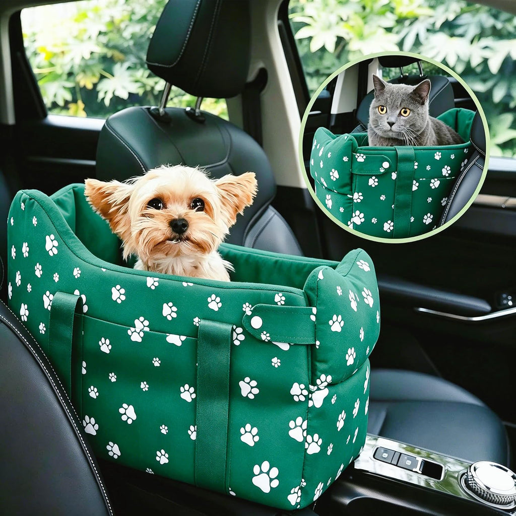 Center Console Dog Car Seat Safe Travel for Small Dogs Under 15 lbs