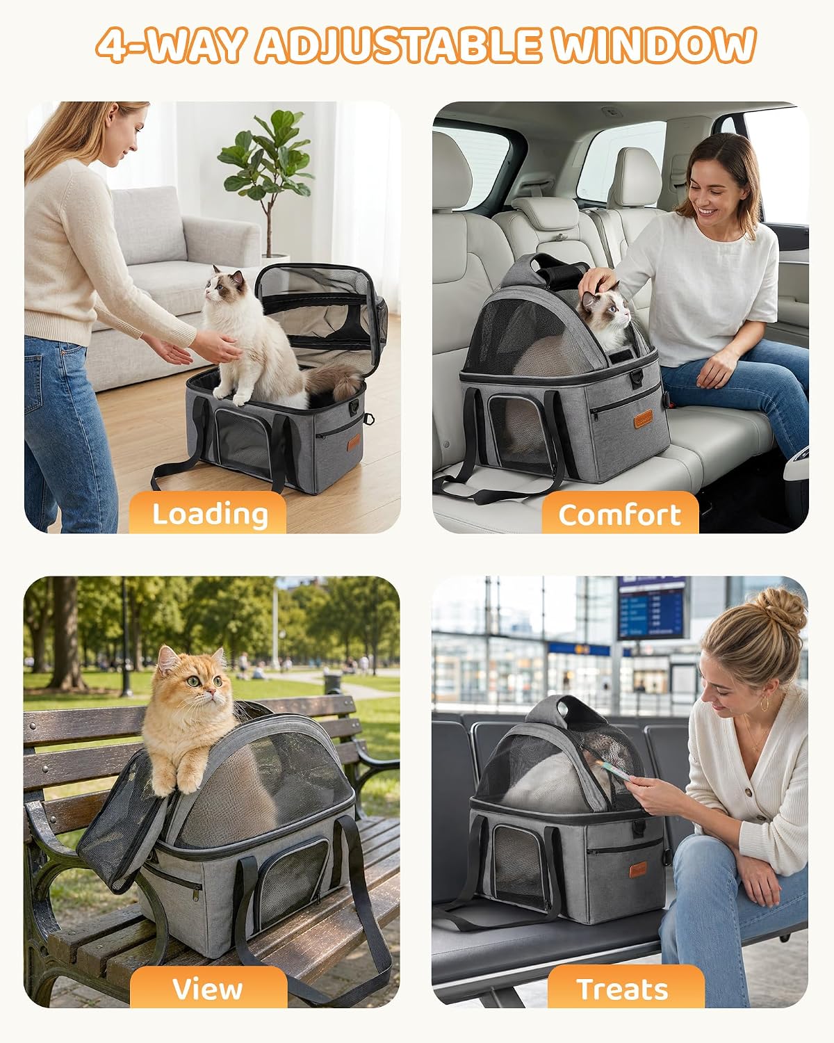 BurgeonNest Top-Expandable Cat Carrier with Full-Open Canopy, Up to 15 lbs