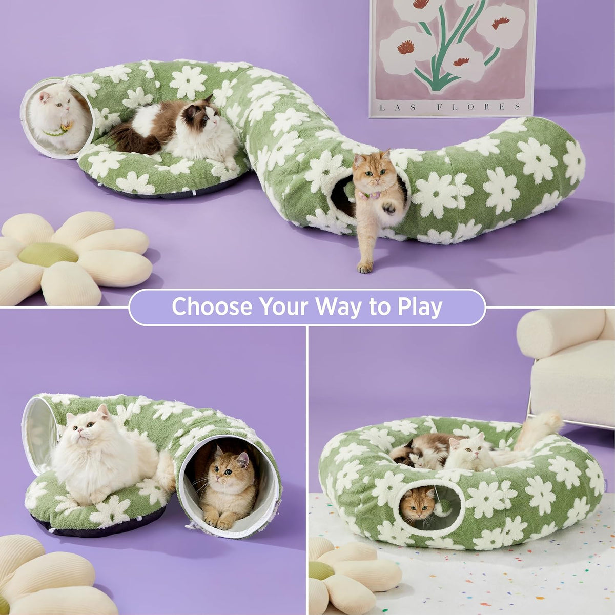 Lesure Donut Cute Jacquard Large Cat Tunnel Bed Kitten Toys for Dog Bunny