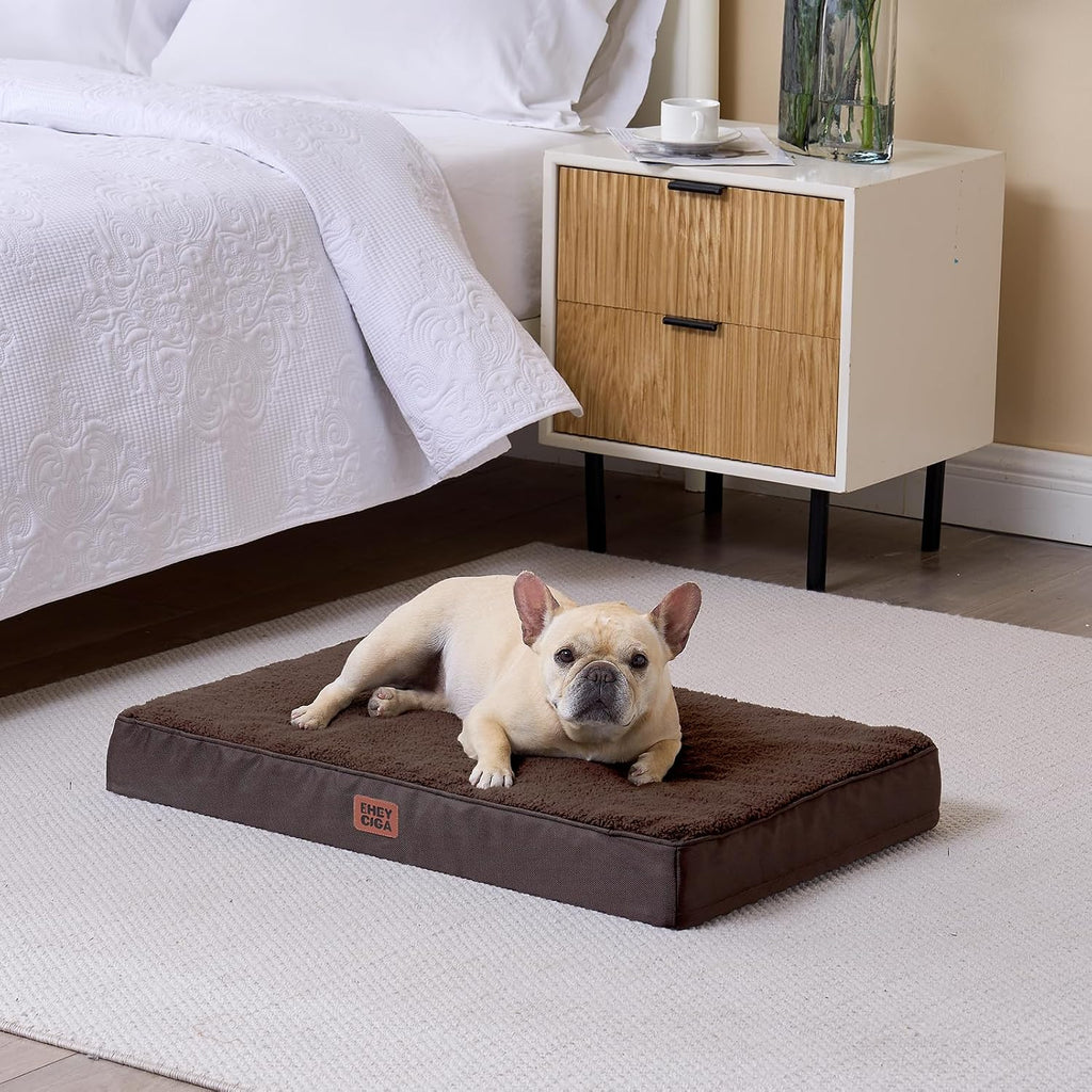 EHEYCIGA Orthopedic Dog Bed Large with Removable Washable Cover, 50IN Brown