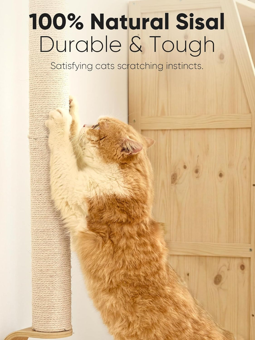 FUKUMARU Cat Wall Scratcher, 28" Kitten Scratching Post