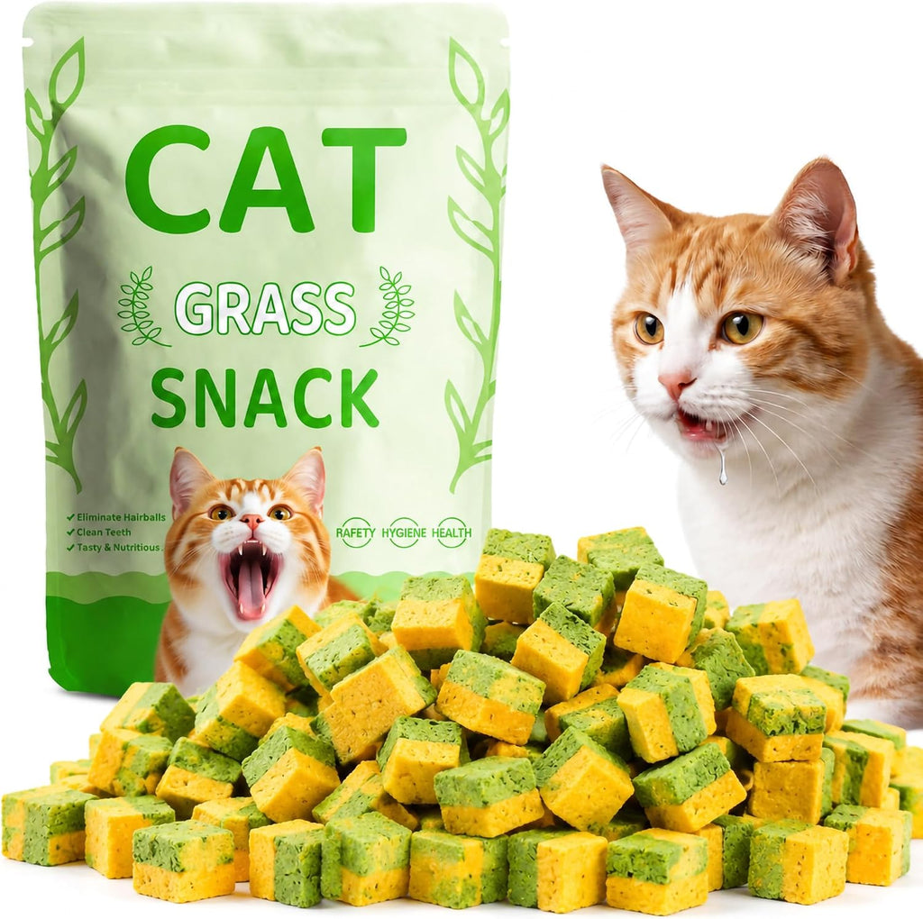 Cat Grass Treats Indoor Cats 135g 2 in 1 Egg Yolk Fish Oil Hairball