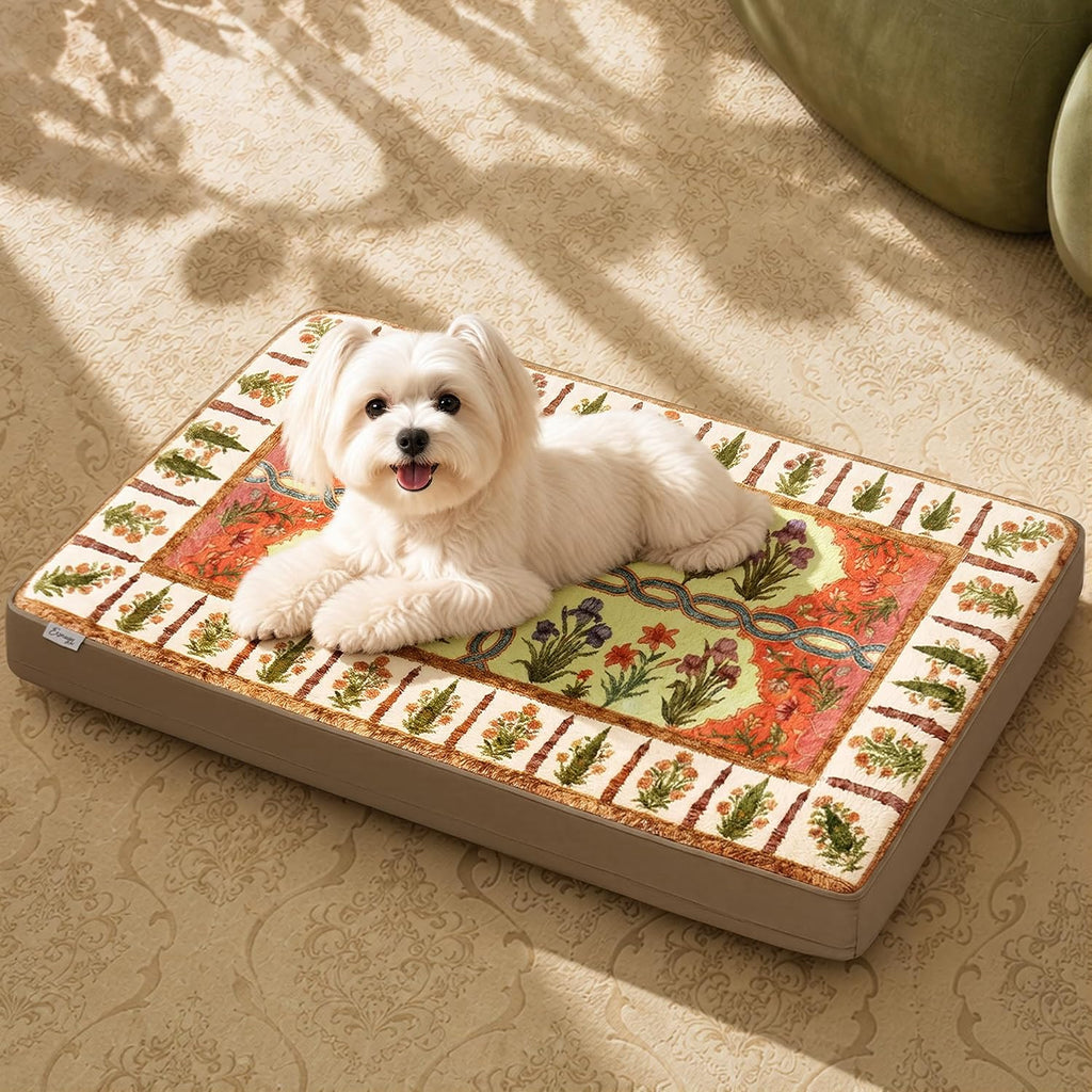 Exsnugy Orthopedic Washable Dog Bed Boho Crate Pet Pad for Small Dog 23in