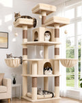 Globlazer Big XL Cat Tower for Indoor Multiple Cats, F68B, Beige