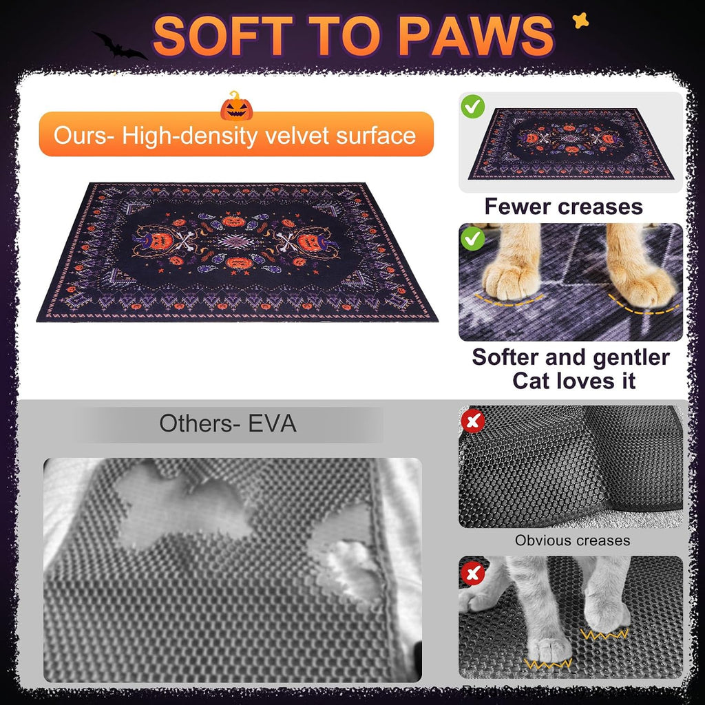 BEAUTYZOO Cat Litter Mat, 28" x 36" Large Litter Trapping Mat, Waterproof