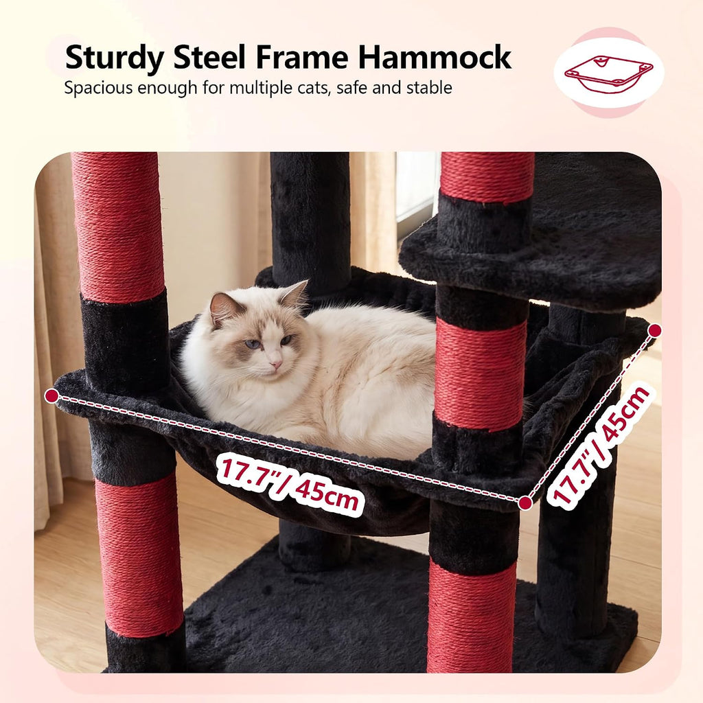 Heybly 53.1" Corner Cat Tree for Large Cats – Interactive Play HCT029BR