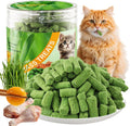 Freeze Dried Cat Grass Treats 100g - Natural Cat Grass Sticks with Chicken & Egg Yolk | Hairball Removal, Dental Care for Indoor Cats | Pet Training Snacks,Grain Free High Protein