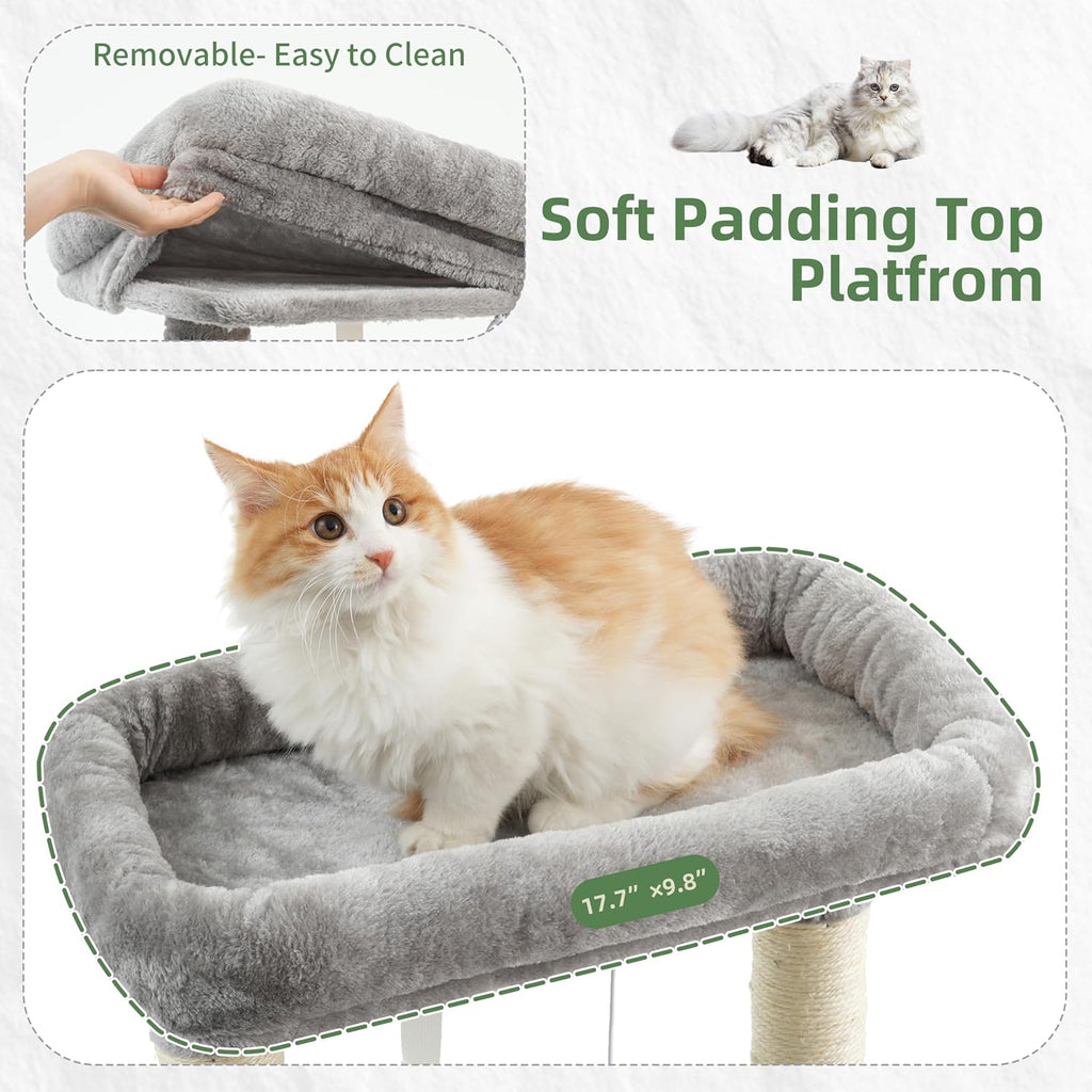 Gitelsnour 55.1'' Cat Tree Tower for Indoor Cats, Large Platform, GCT013W