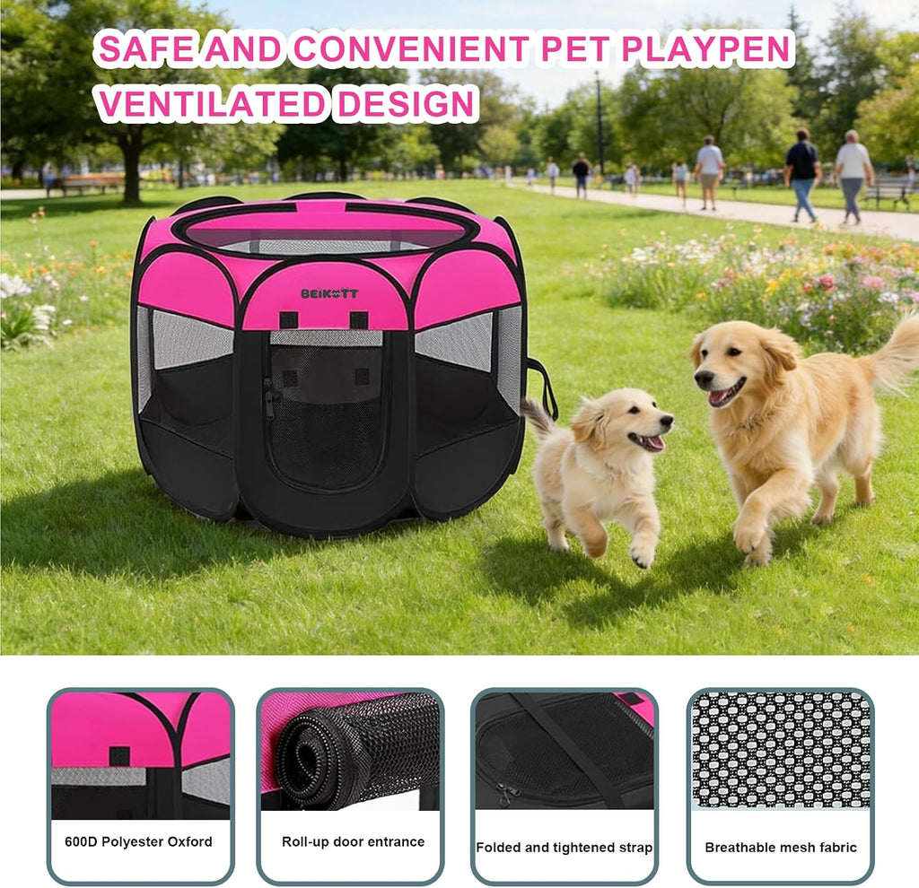 Dog Cat Playpen, Puppy Pet Crate Tent Cage, Home Enclosure Kennel