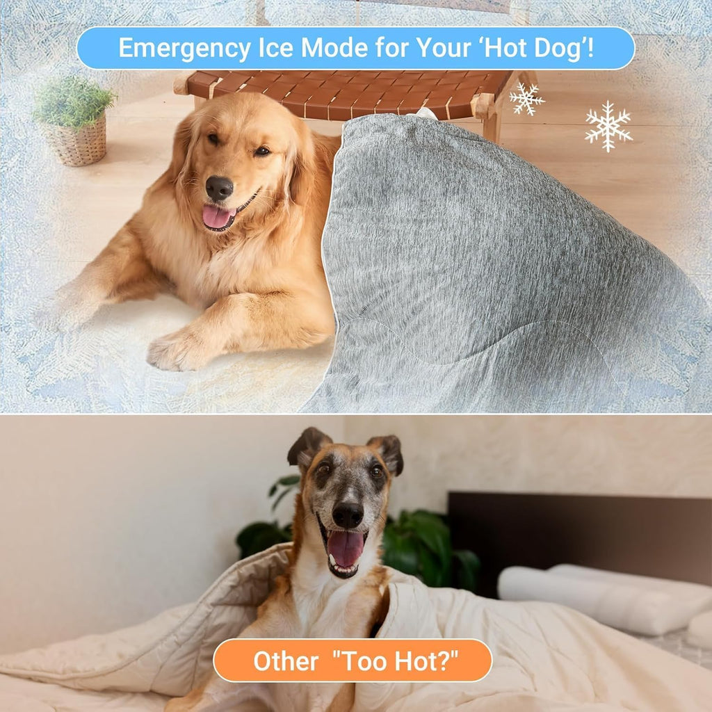 Cooling Blanket for Dogs. Dog Cooling Blankets for Large Dogs, Breathable Cooling Fabric, Cold Washable, Cooling Dog Blanket Durable Scratch-Resistant Soft Fabric for All Seasons, Steel Grey