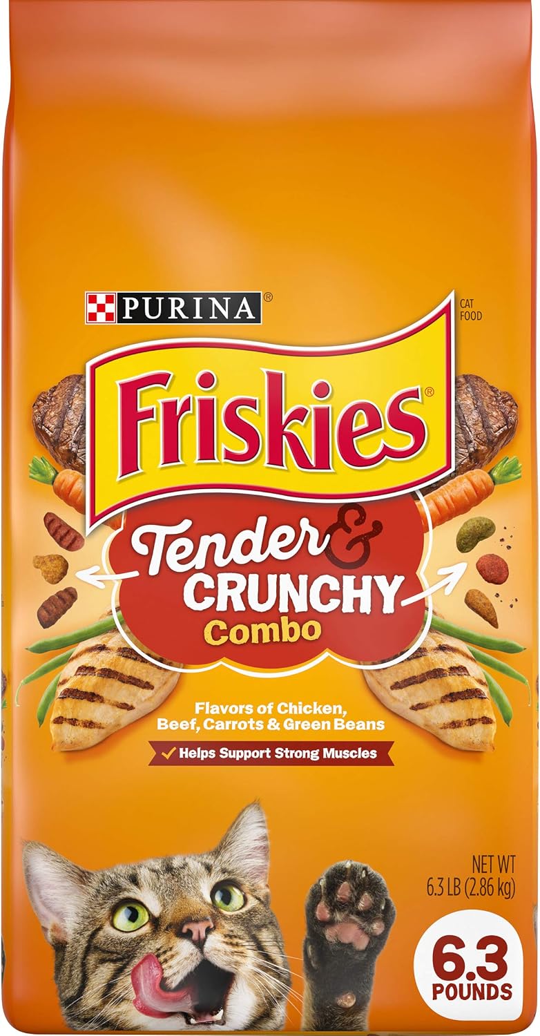 Purina Friskies Dry Cat Food, Tender & Crunchy Combo - 6.3 lb. Bag