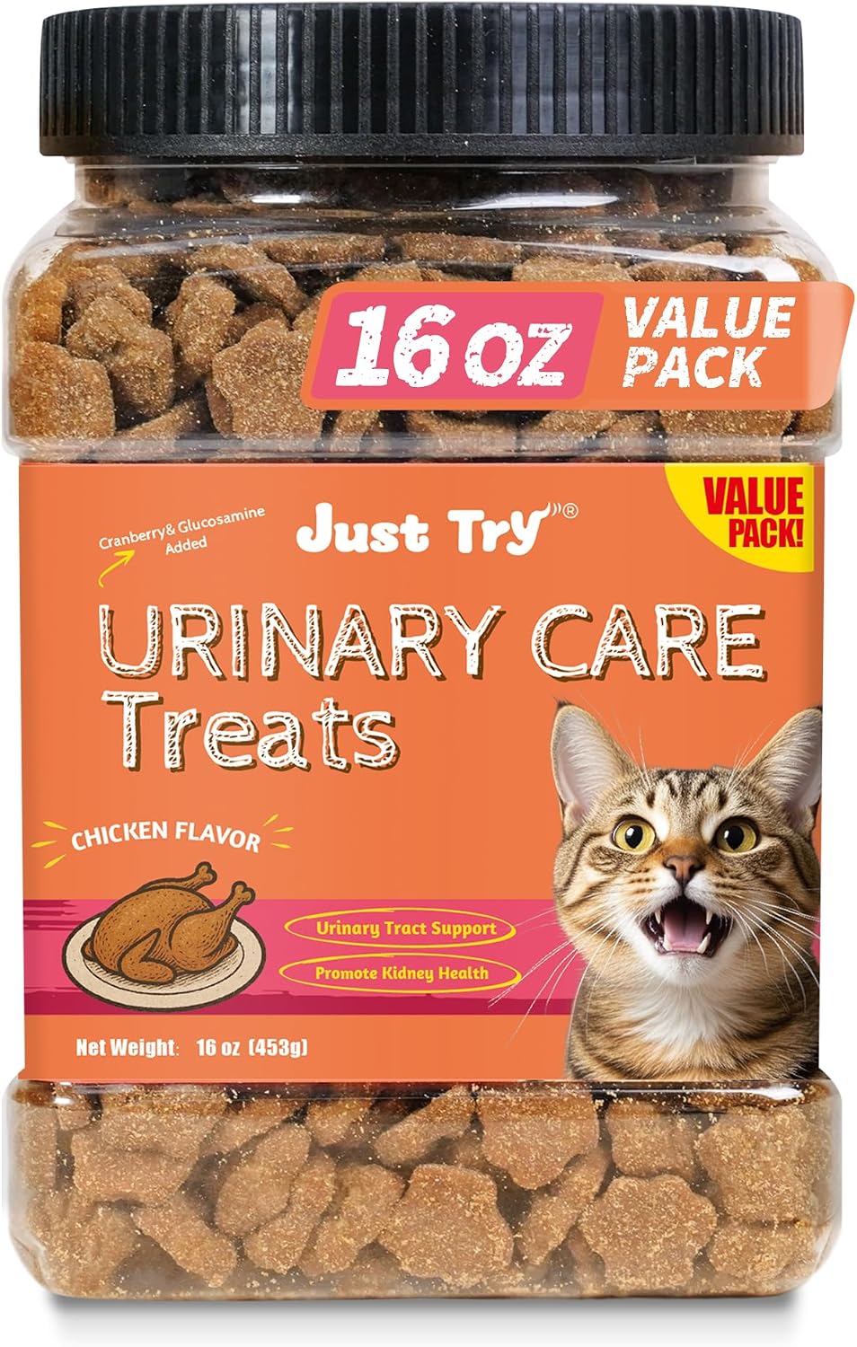 Just Try Urinary Cat Treats, Cranberry & D Mannose Formula Tract Bites