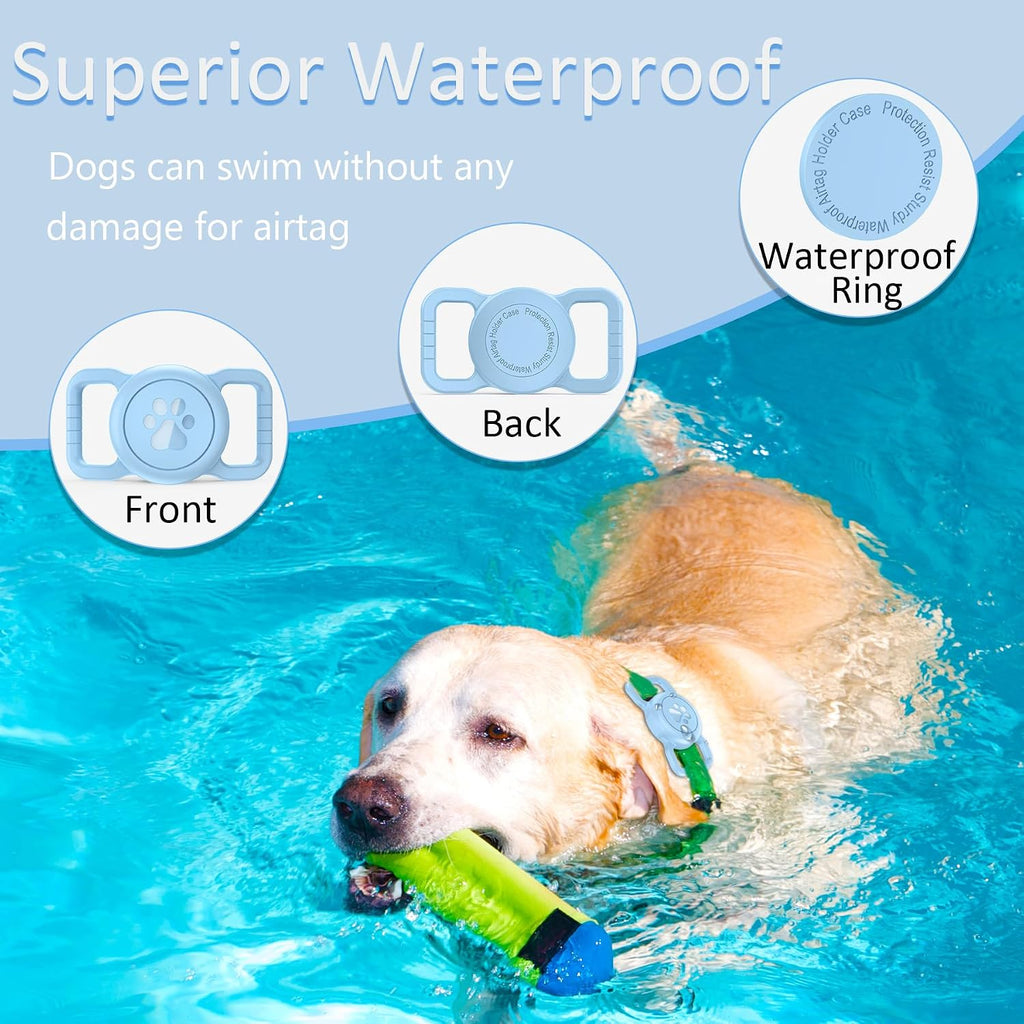 Waterproof Airtag Holder for Dog Collar, Light Blue, 1 Pack