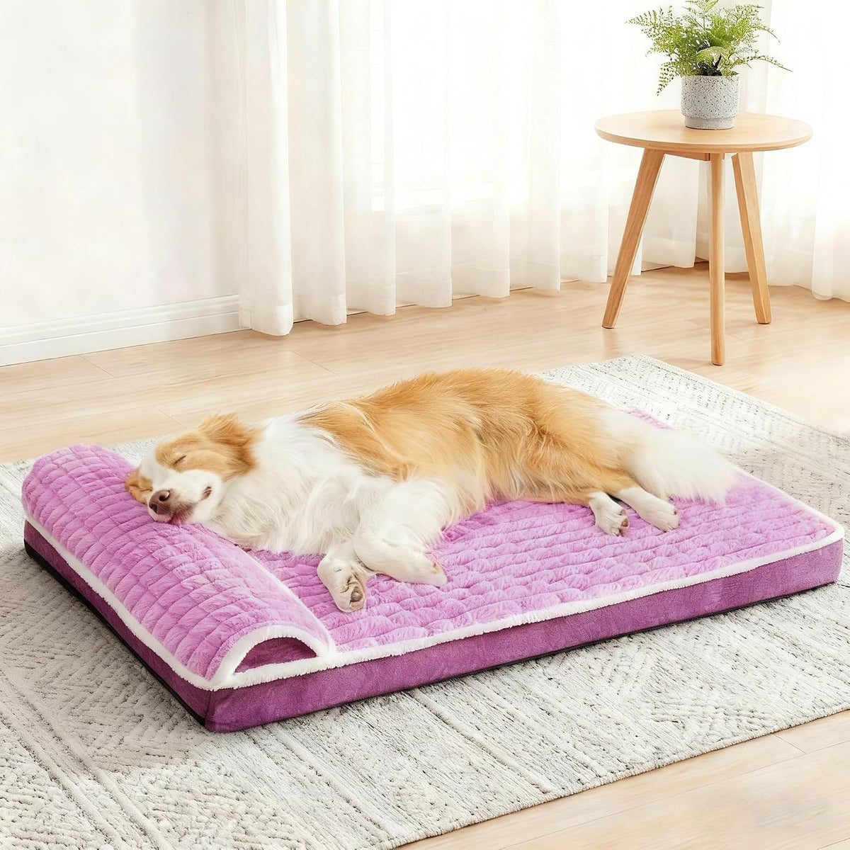 Orthopedic Large Dog Bed Pillow Pet Sofa Bed 36''X24'' Lilac