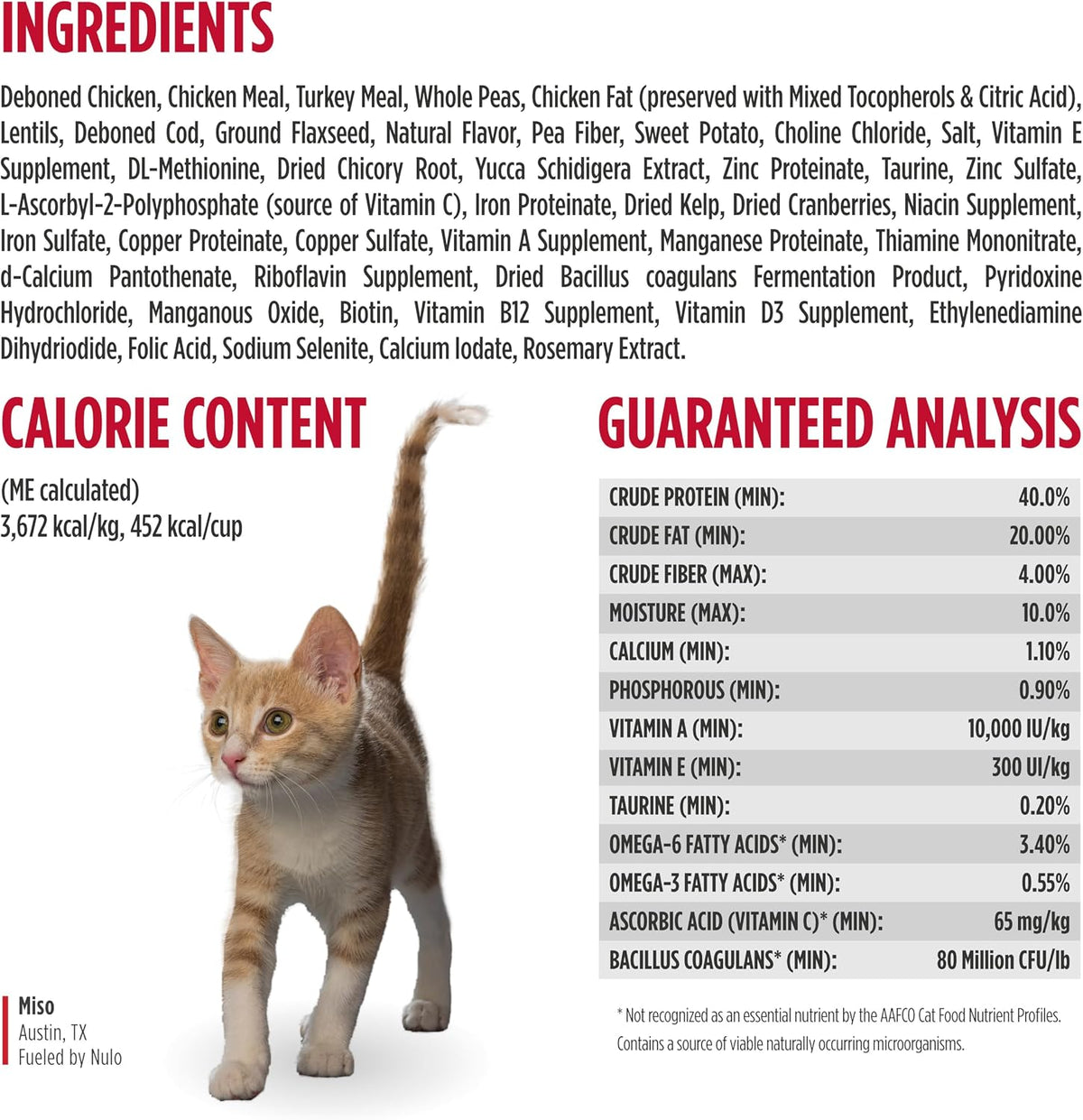 Nulo Freestyle Cat & Kitten Dry Food - Chicken & Cod Recipe, High Protein Grain Free Cat Food, Natural Kibble with Probiotics & Omega Fatty Acids, 2lb Bag