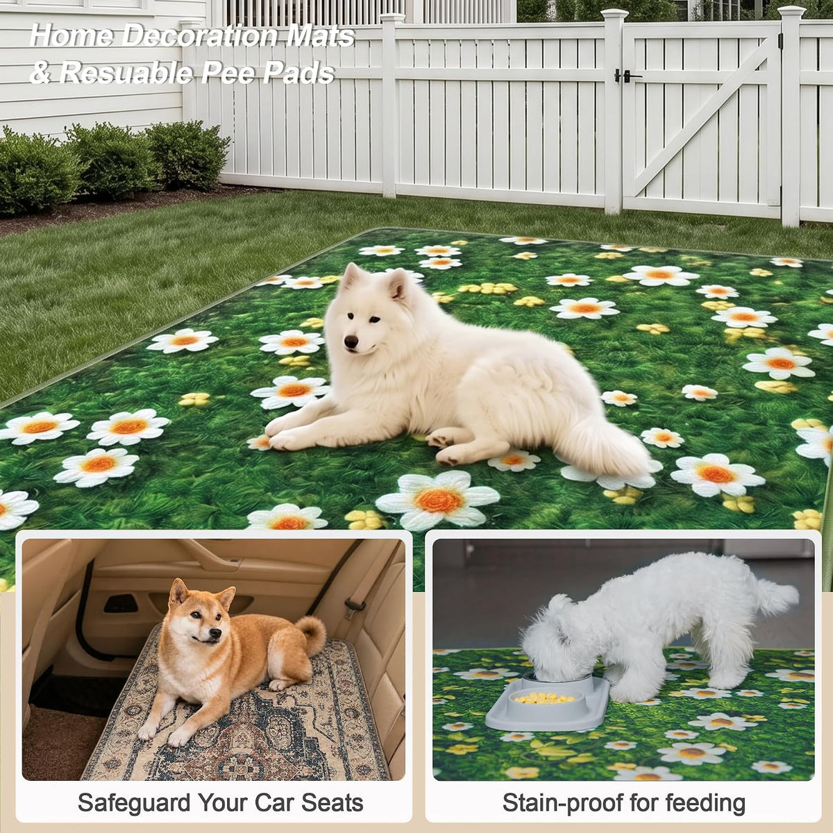 Washable Guinea Pig Pee Pads,Reusable Guinea Pig Cage Liner 2 Pack | Waterproof, Leak-Proof, Absorbent & Non-Slip, 24"x48" Bedding Potty Training Mat for Small Animal Rabbit Bunny Hamster Rat