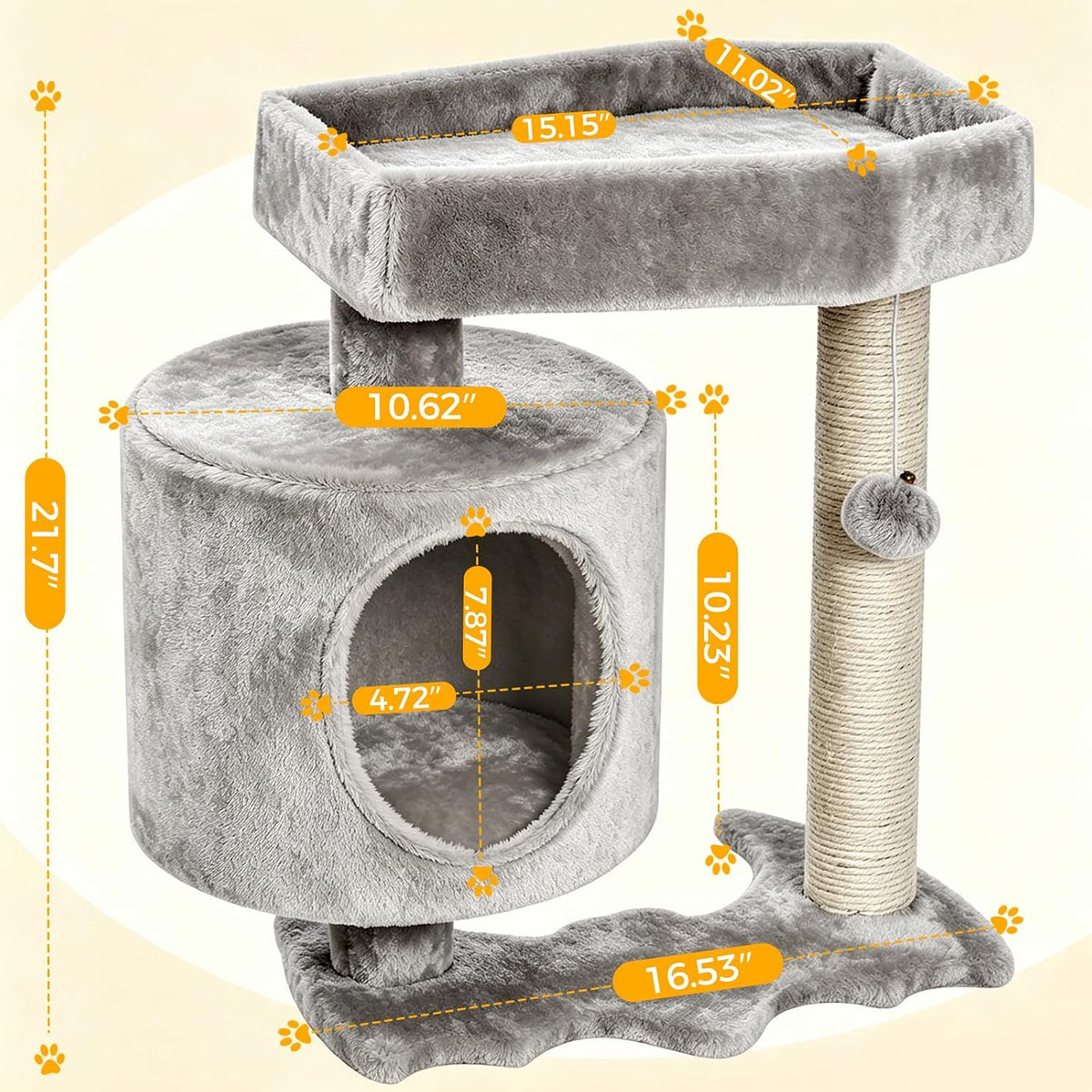 BEWISHOME Cat Tree with Scratching Post, Cat Tower for Indoor Cats
